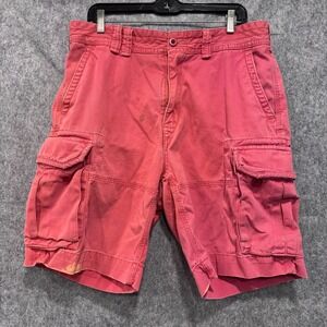 Y2K Polo‎ Ralph Lauren Cargo Shorts Mens 34 Red  Surplus Utility Distressed Vtg